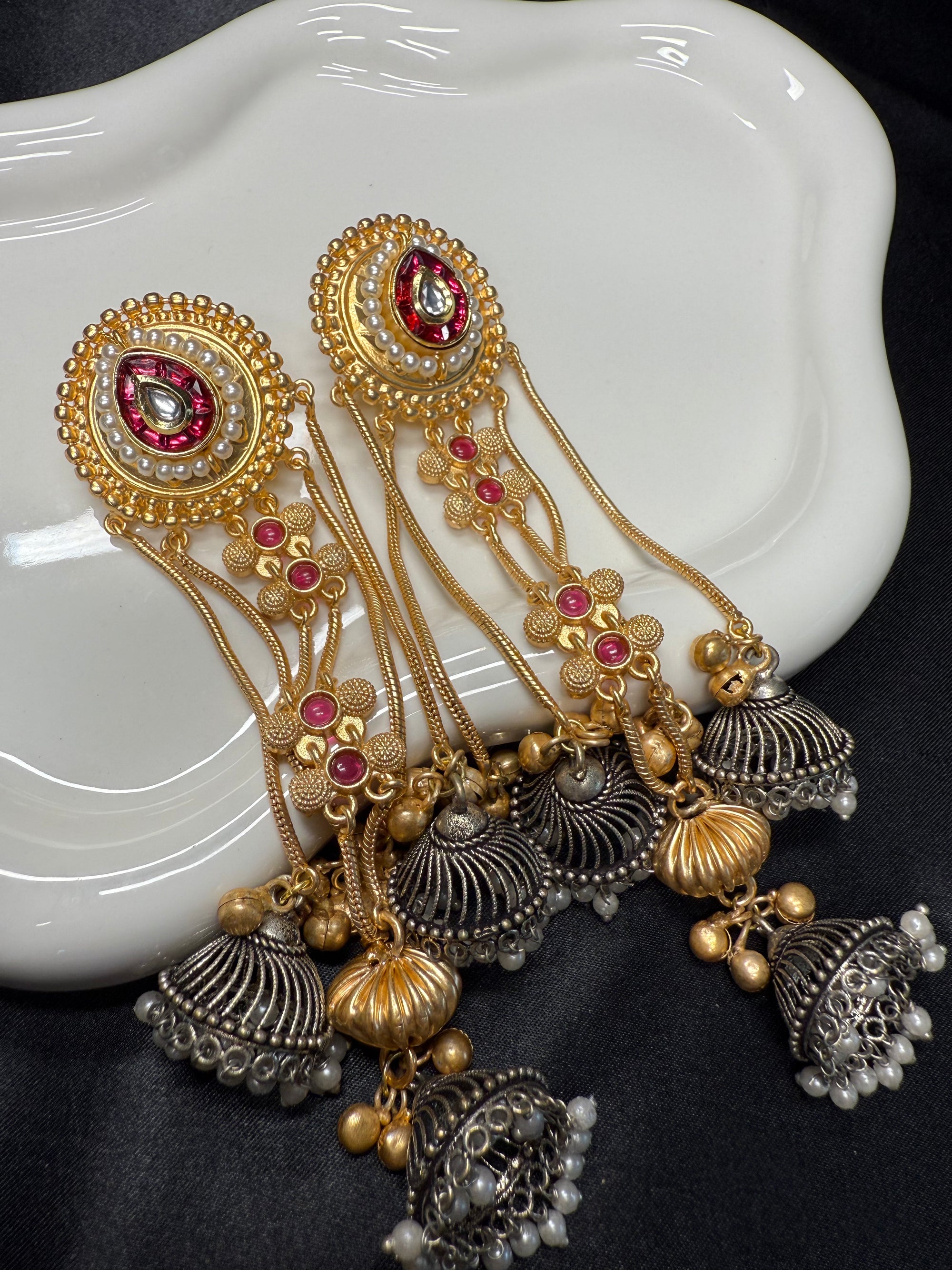 Ear Chain Jhumkas