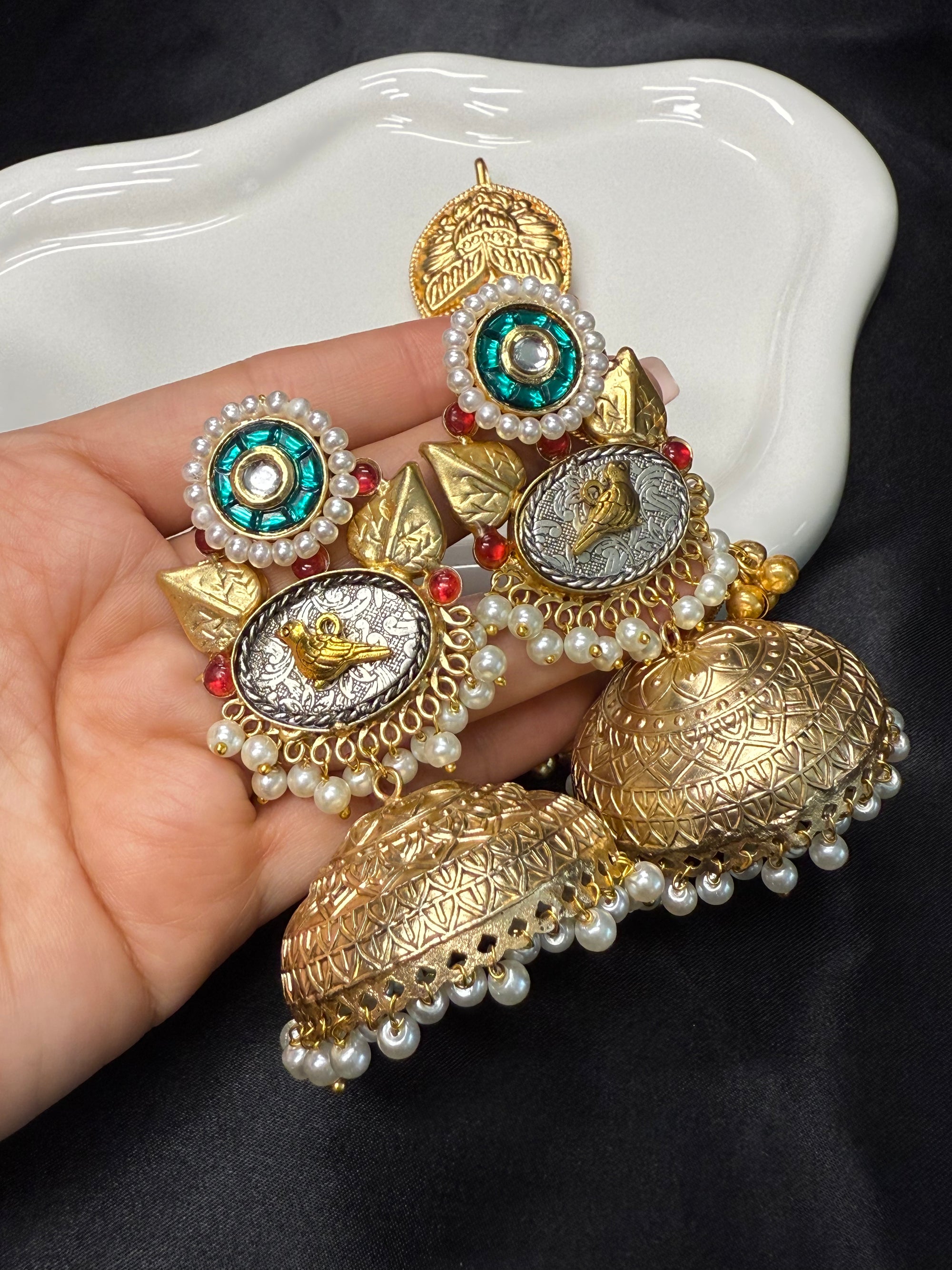 Statement Ear Chain with Jhumkas