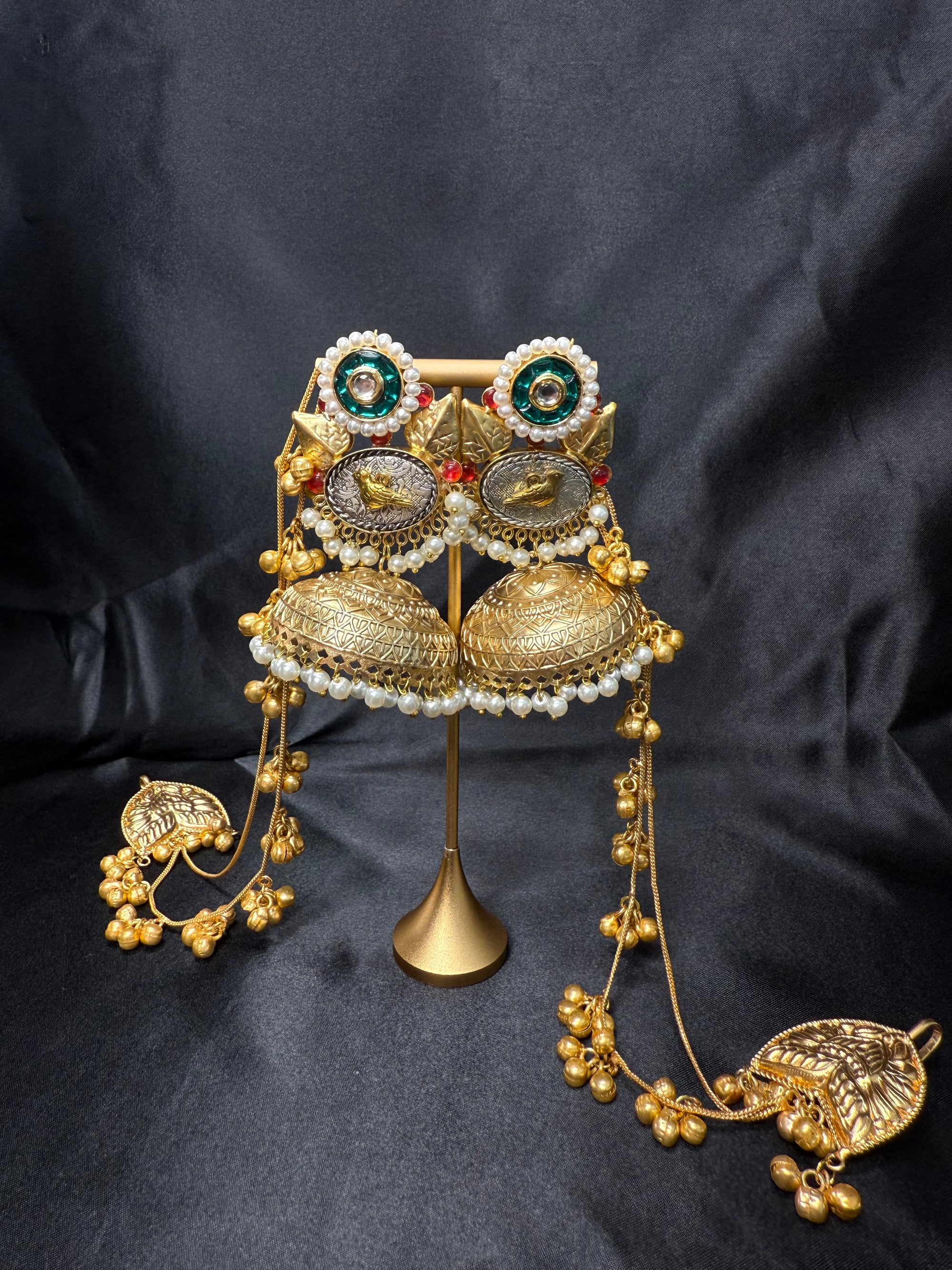 Statement Ear Chain with Jhumkas