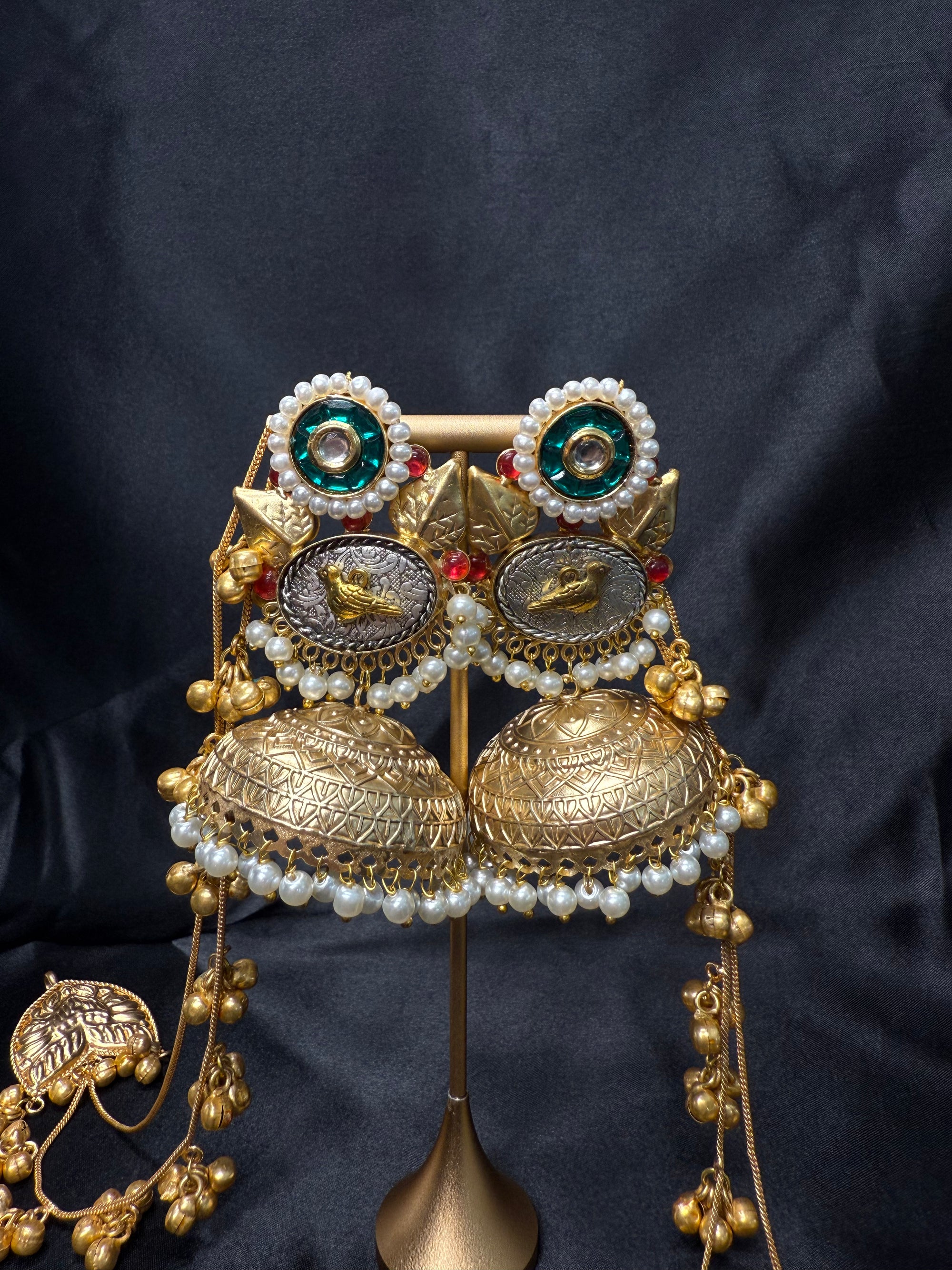 Statement Ear Chain with Jhumkas