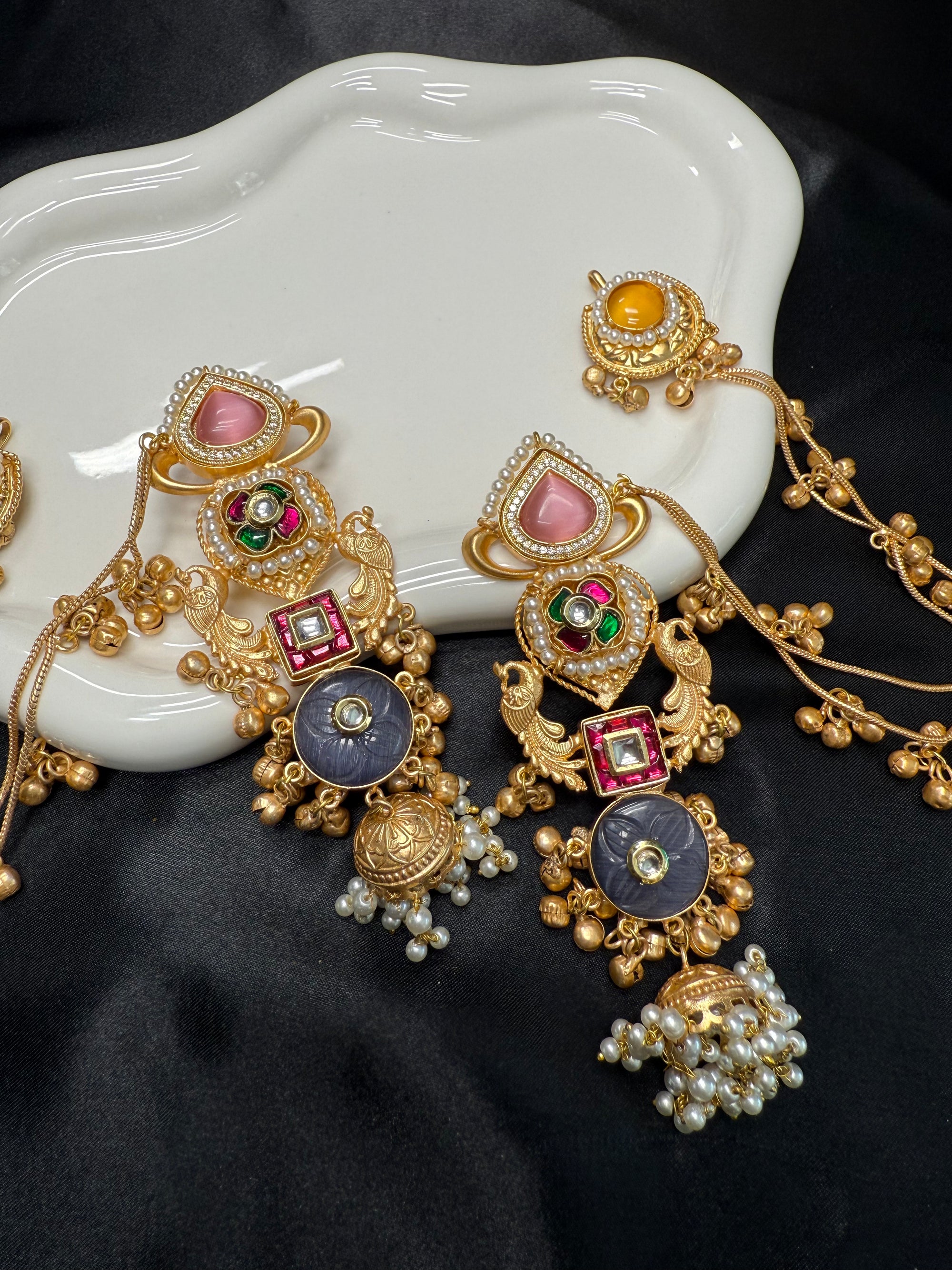Beautiful Multi Stone Jhumkas