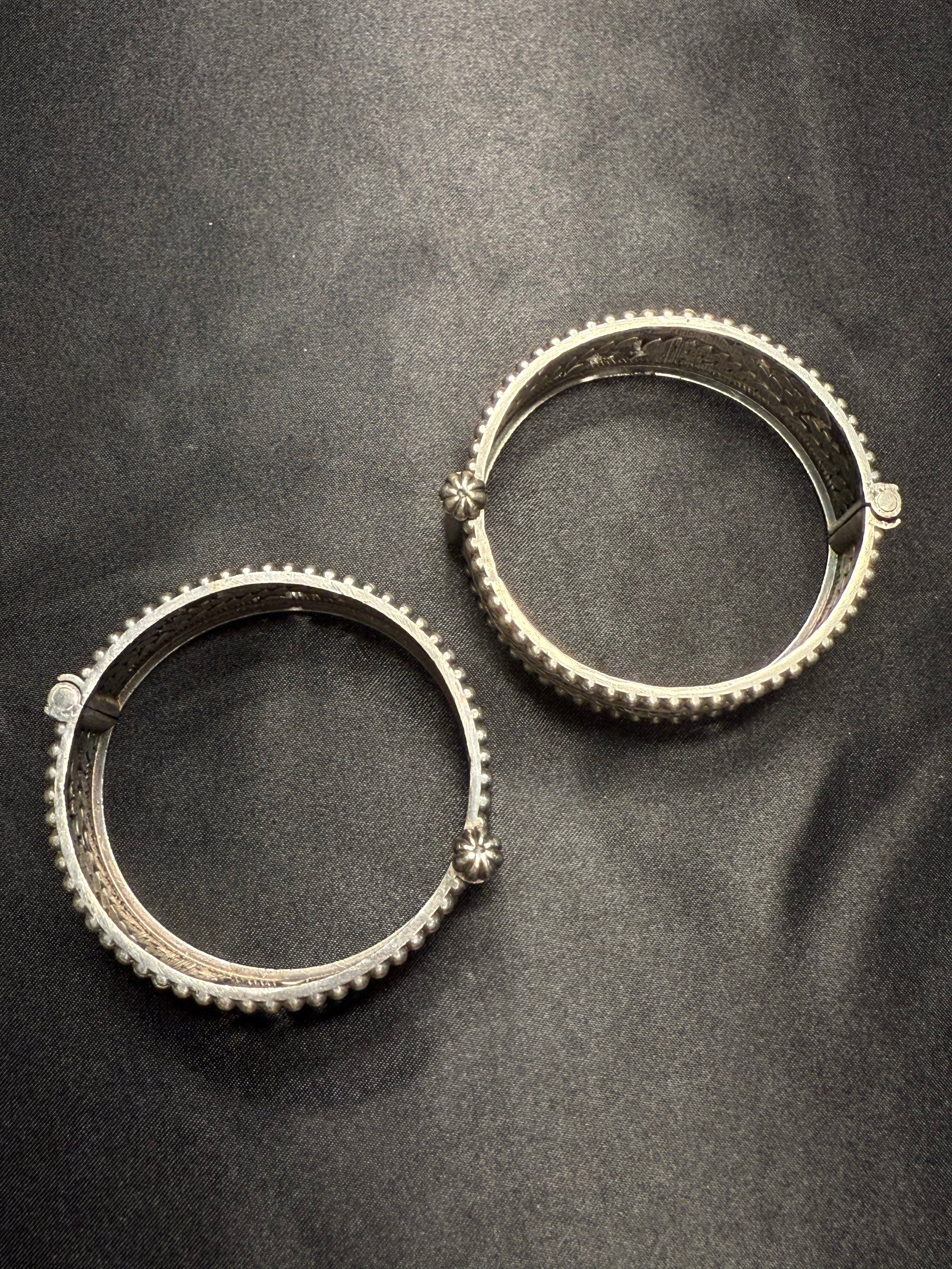 Chunky Silver Kada - Pair