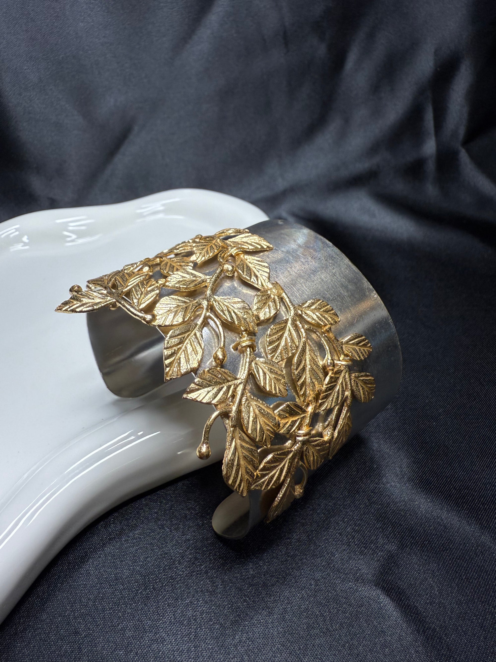Floral Dual Tone Bracelet