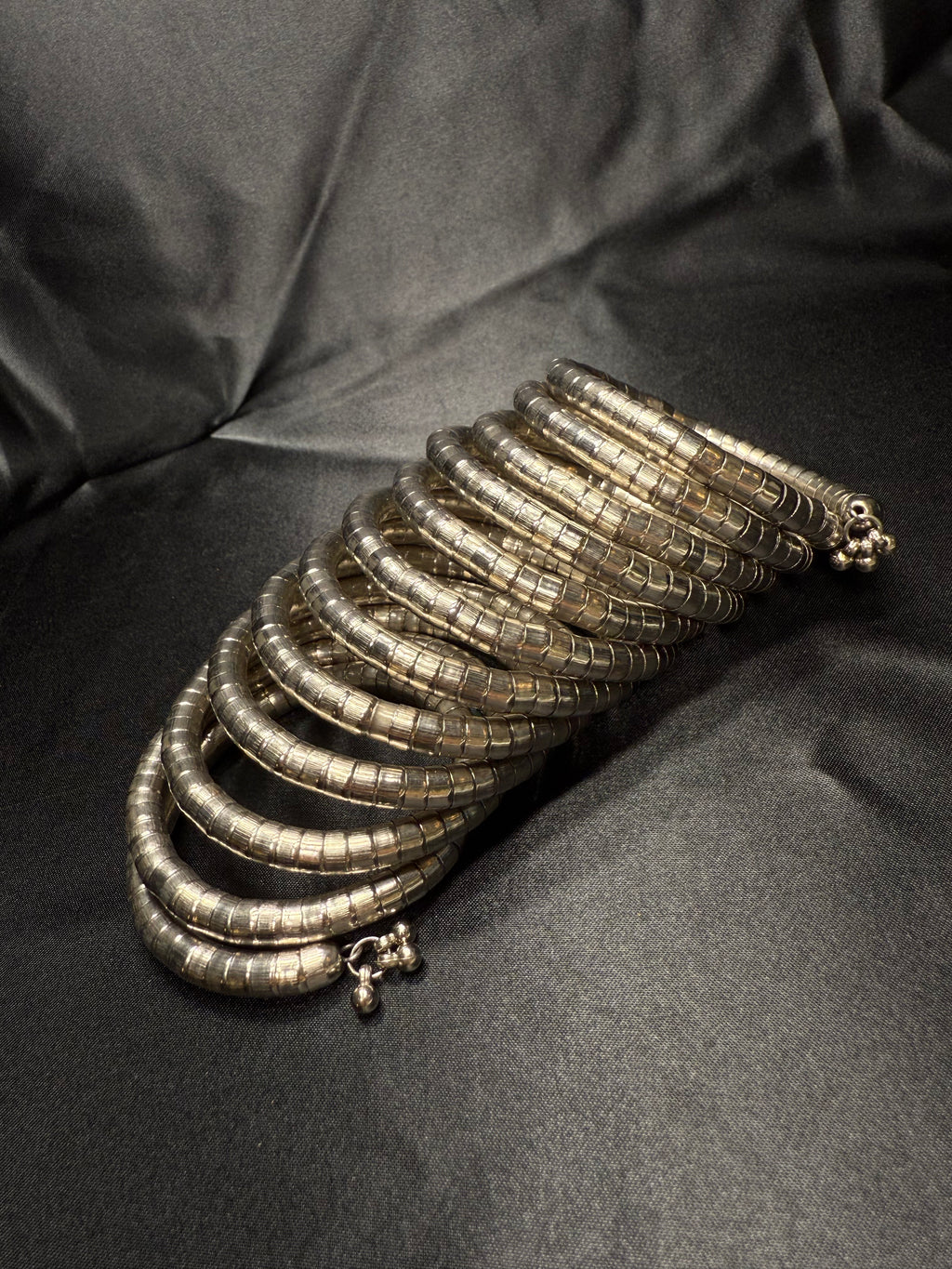 Silver long Spiral Bracelet