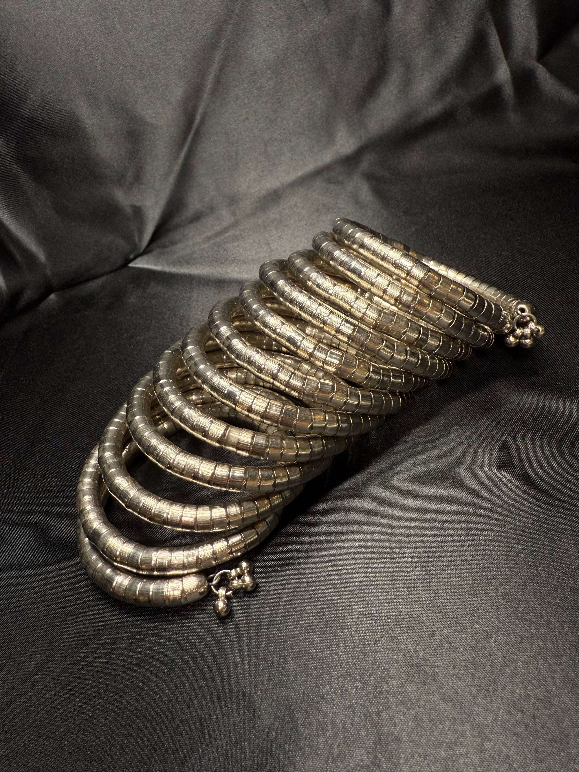 Silver long Spiral Bracelet