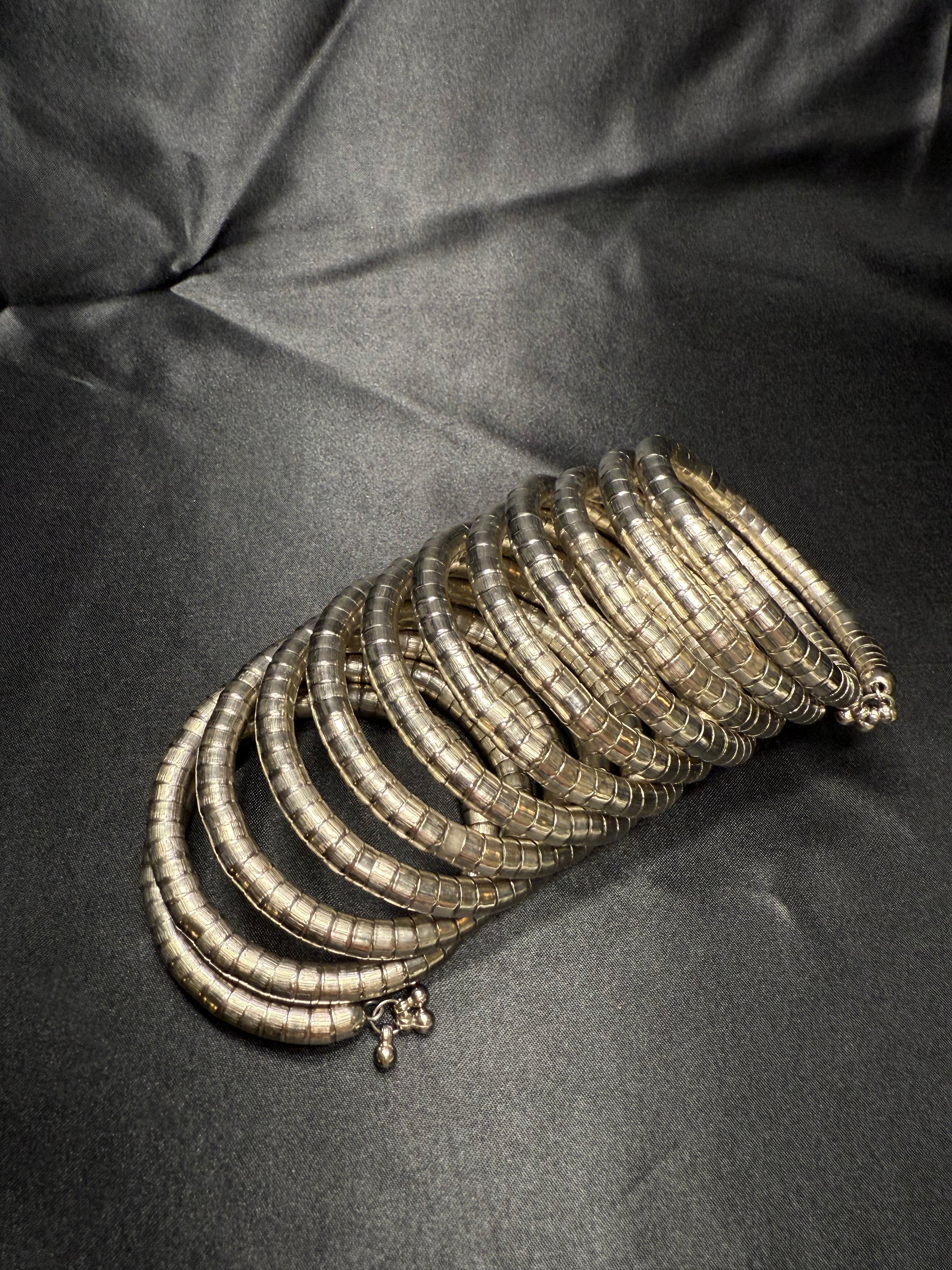 Silver long Spiral Bracelet