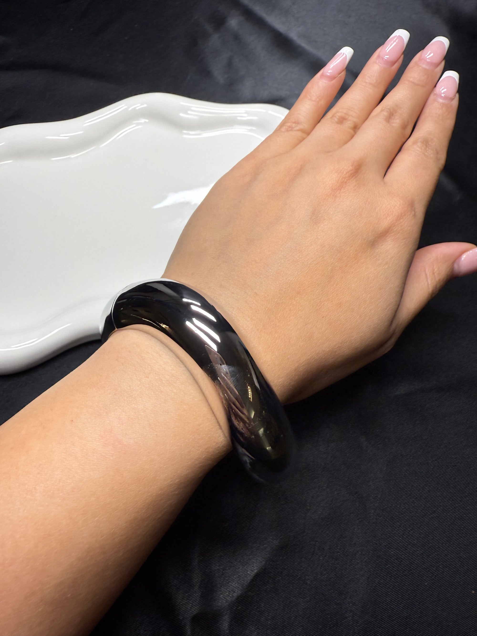 Thick Silver Bracelet