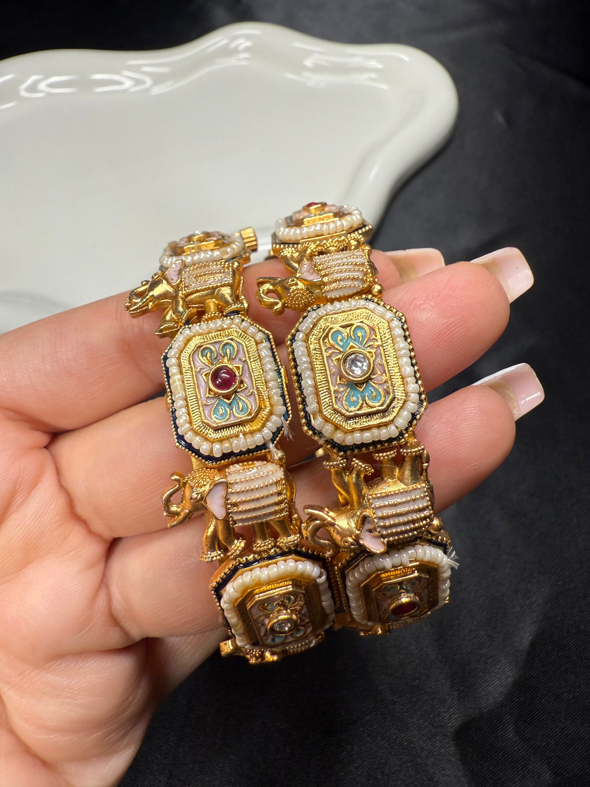 Elephant Handpainted Kadas - 2.6"