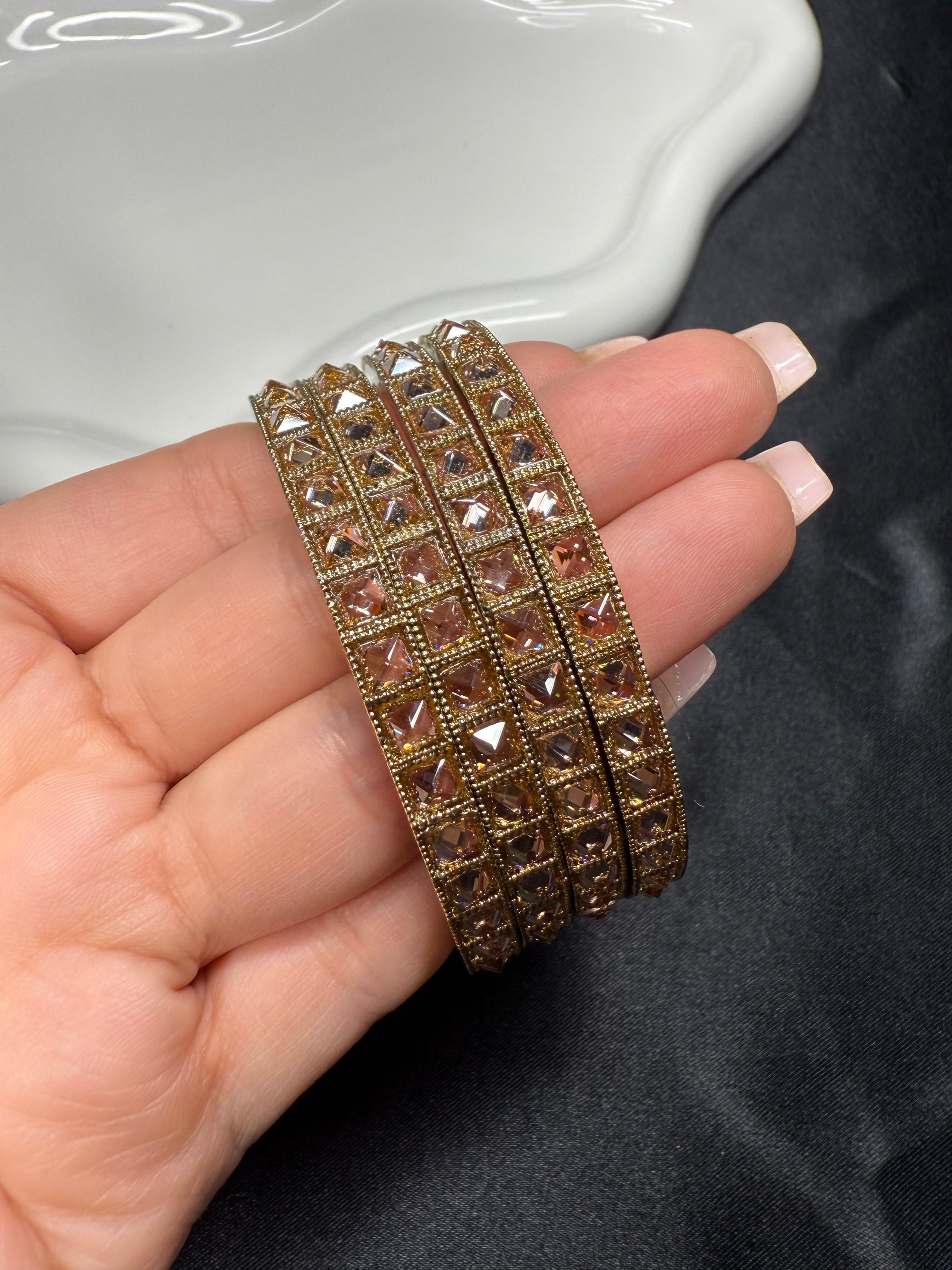 Mini Square Sleek Bangles - 4 pc - 2.6"