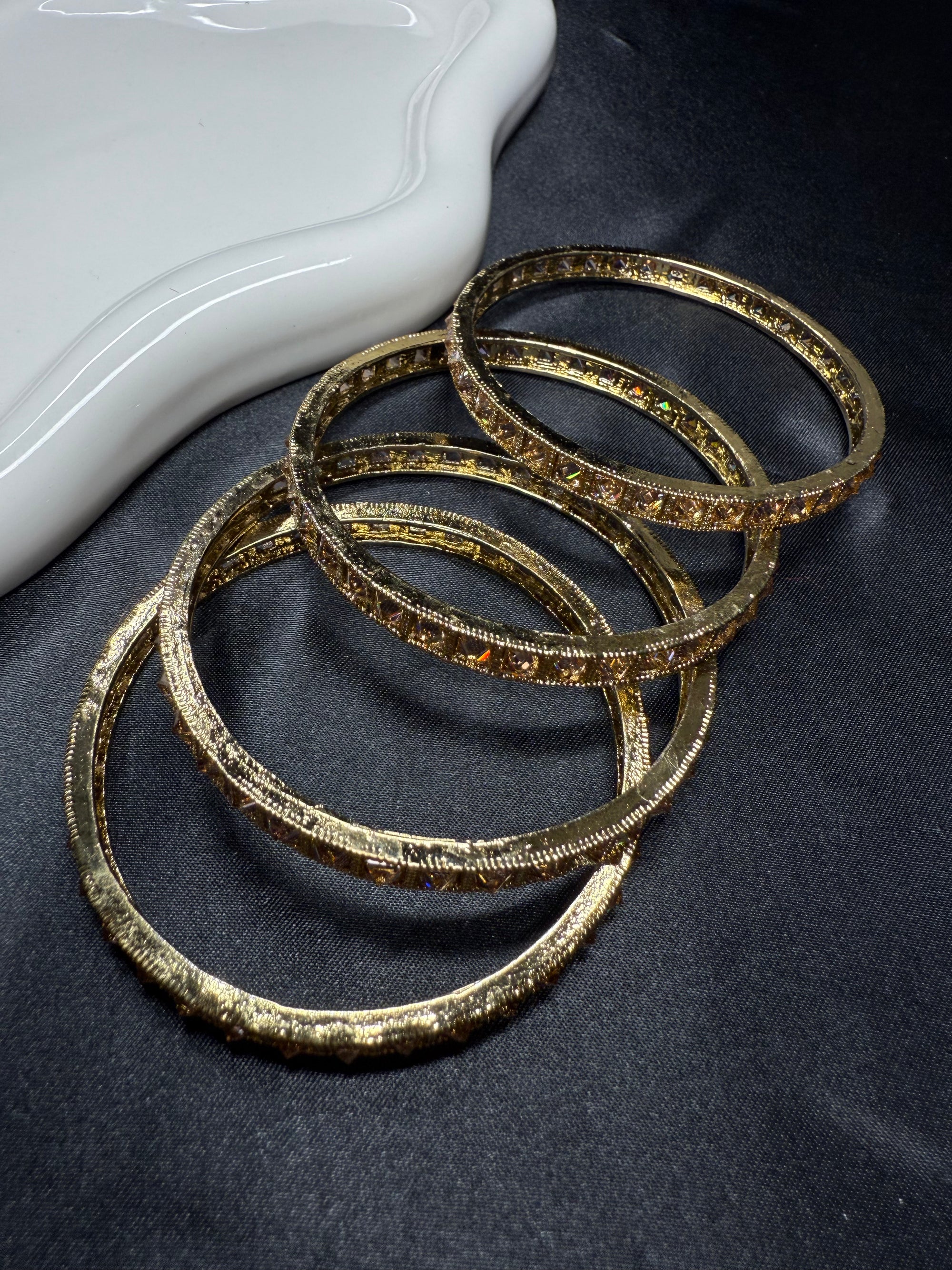 Mini Square Sleek Bangles - 4 pc - 2.6"