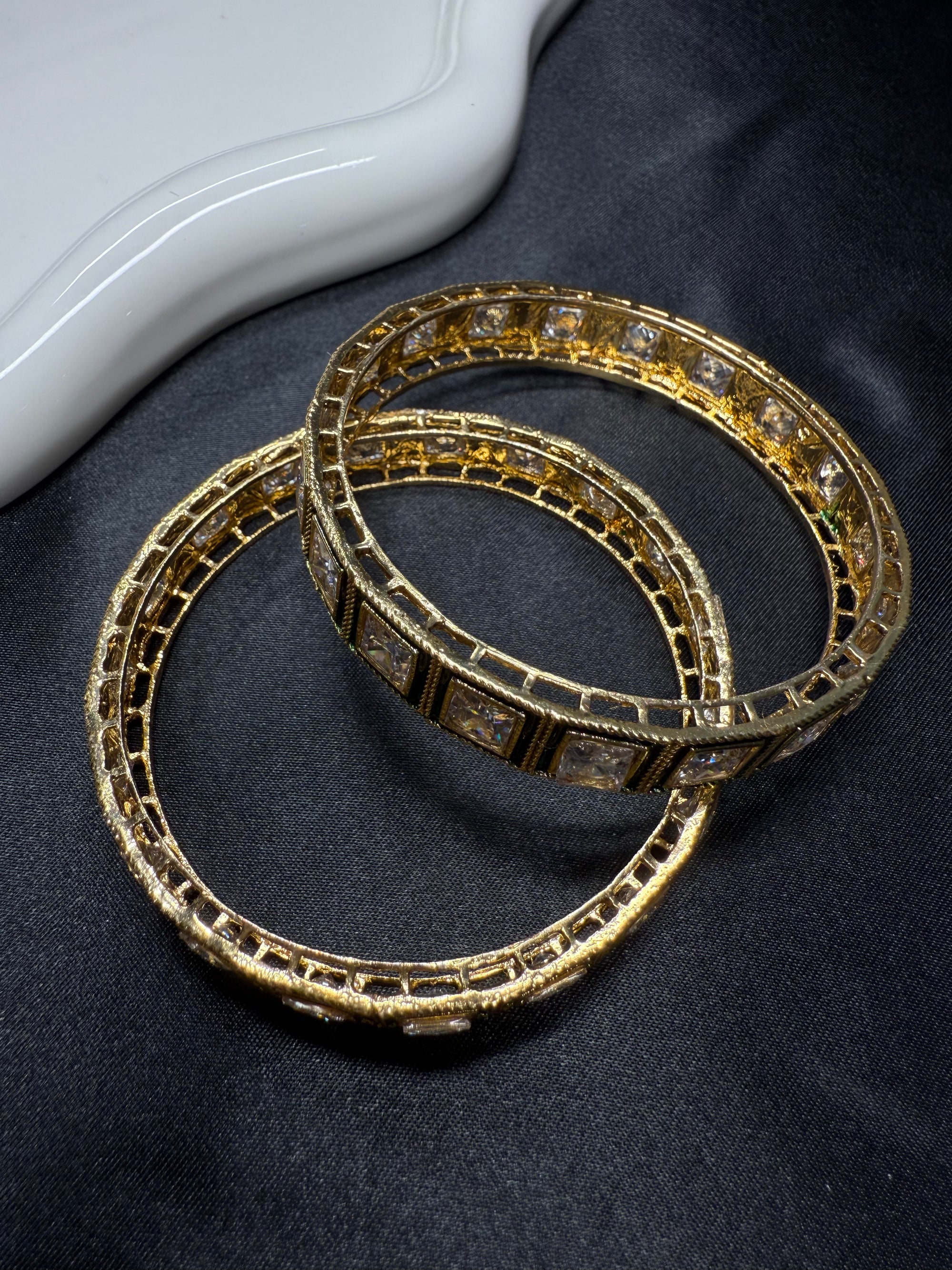 Mini Square Sleek Bangles - 4 pc - 2.6"