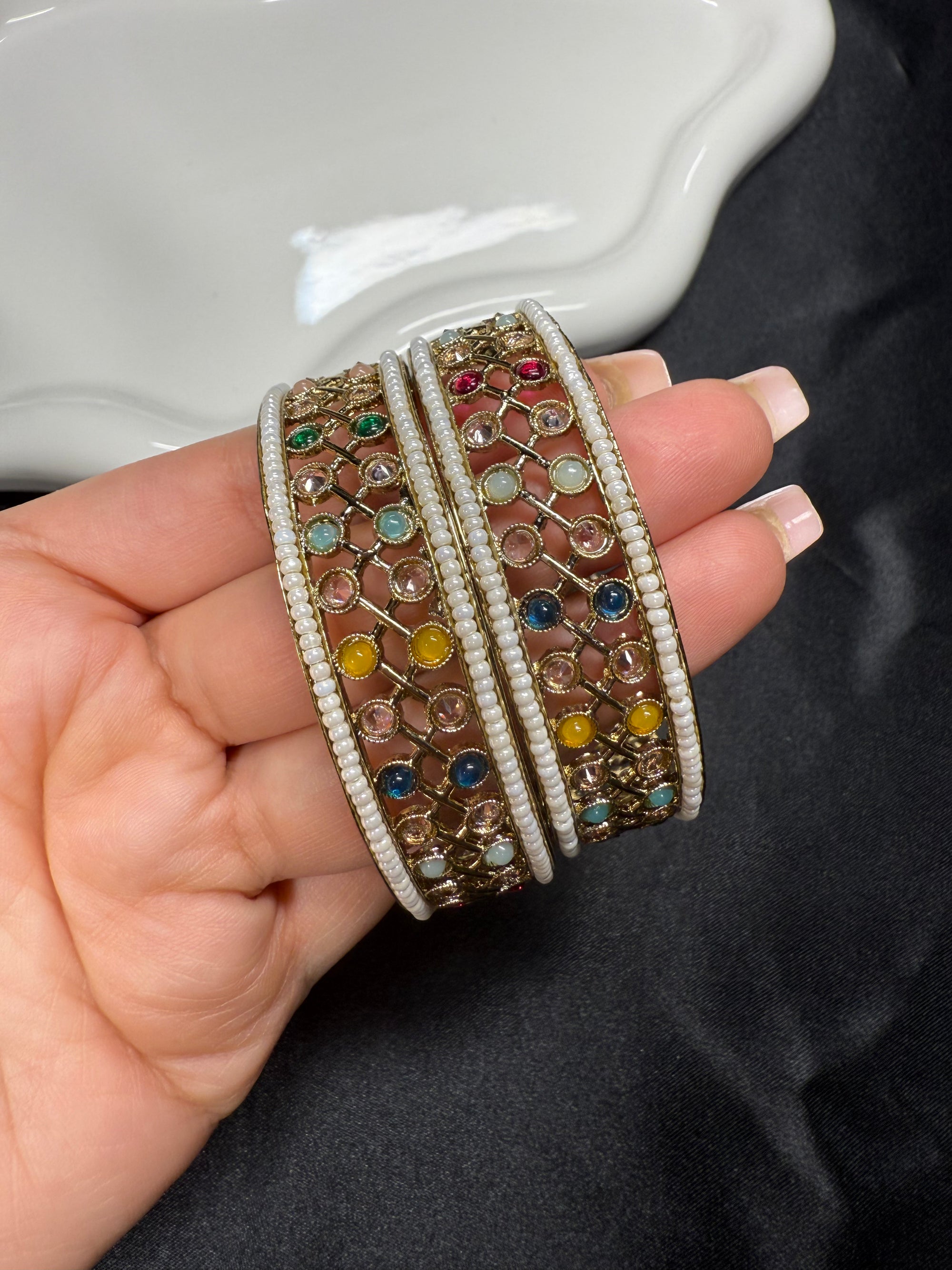 Colorful Thick Bangles - 2.4'
