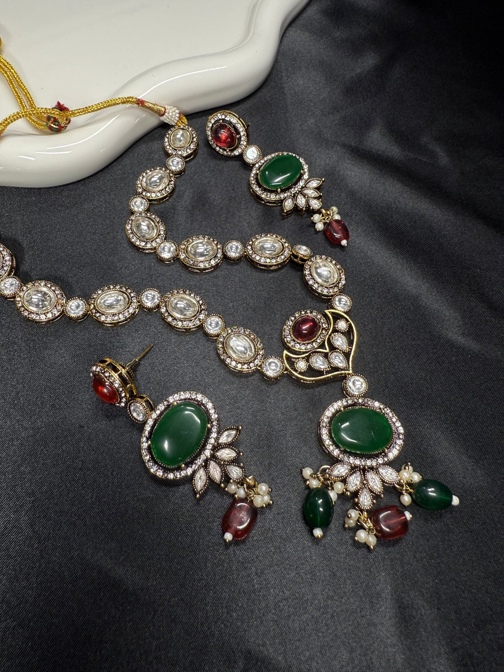 Polki Green-Red Necklace
