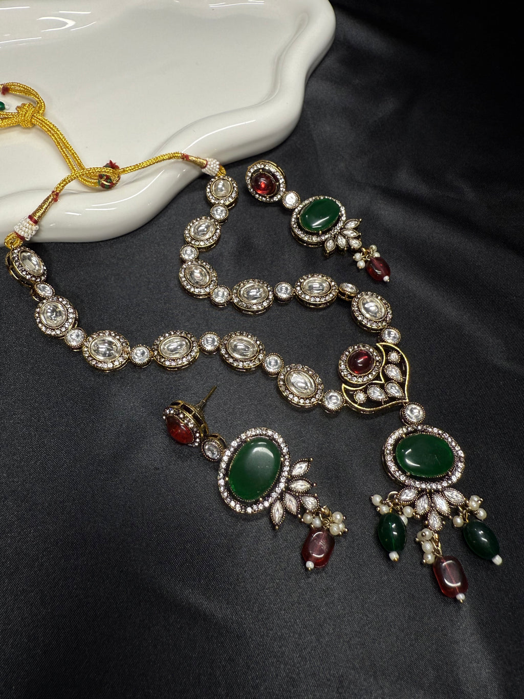 Polki Green-Red Necklace