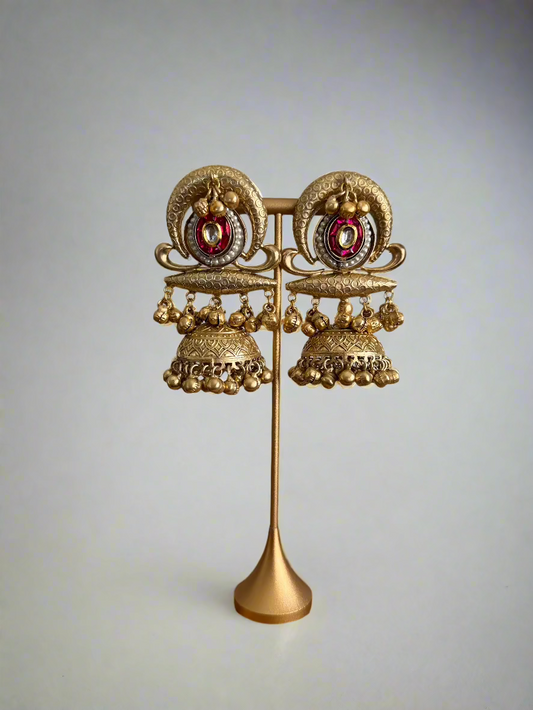 Pachi Kundan Jhumkis