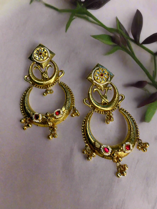 Chandbali Red Stone