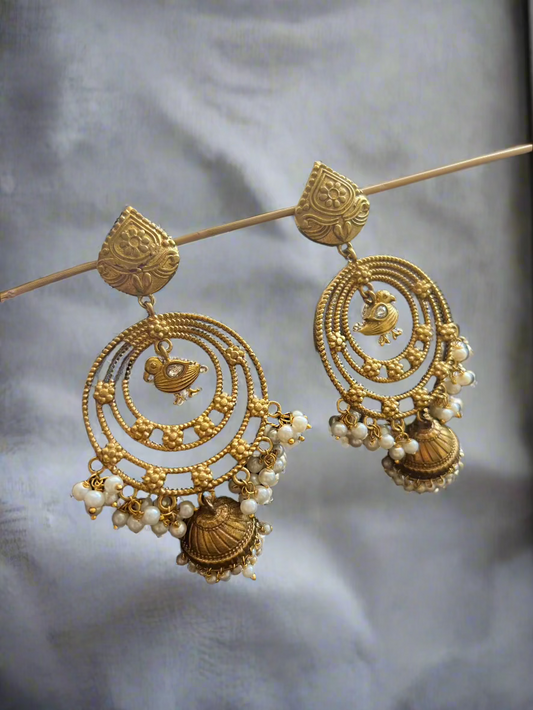 Rustic Chandbali Jhumkis