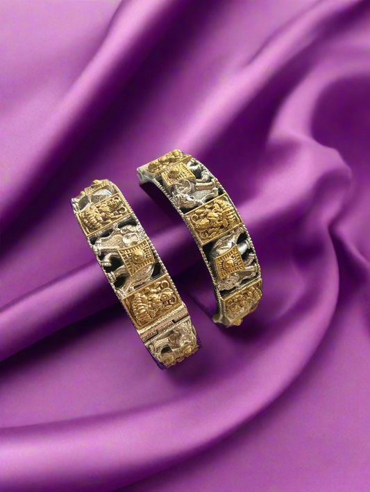 Dual tone Elephant Kada - Pair