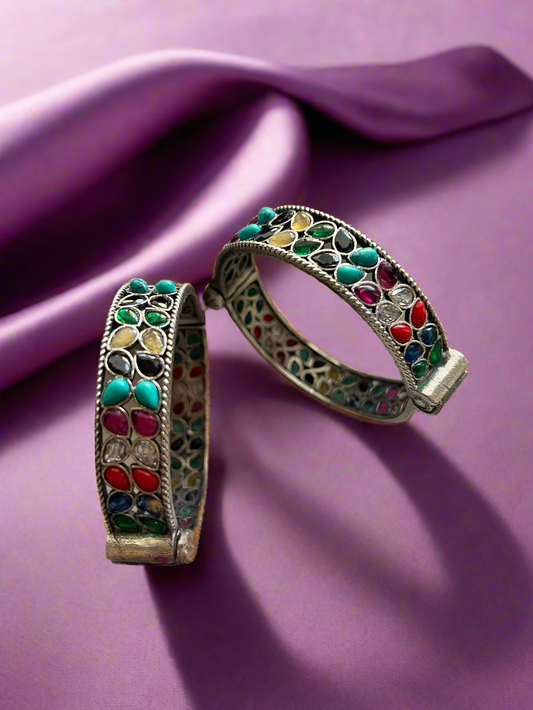 MultiColor Teardrop Kada - Pair