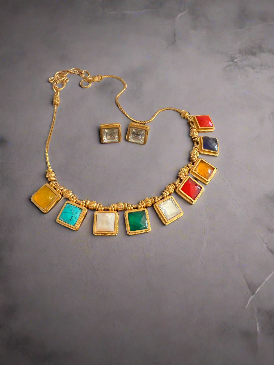 Multicolor Gem Choker