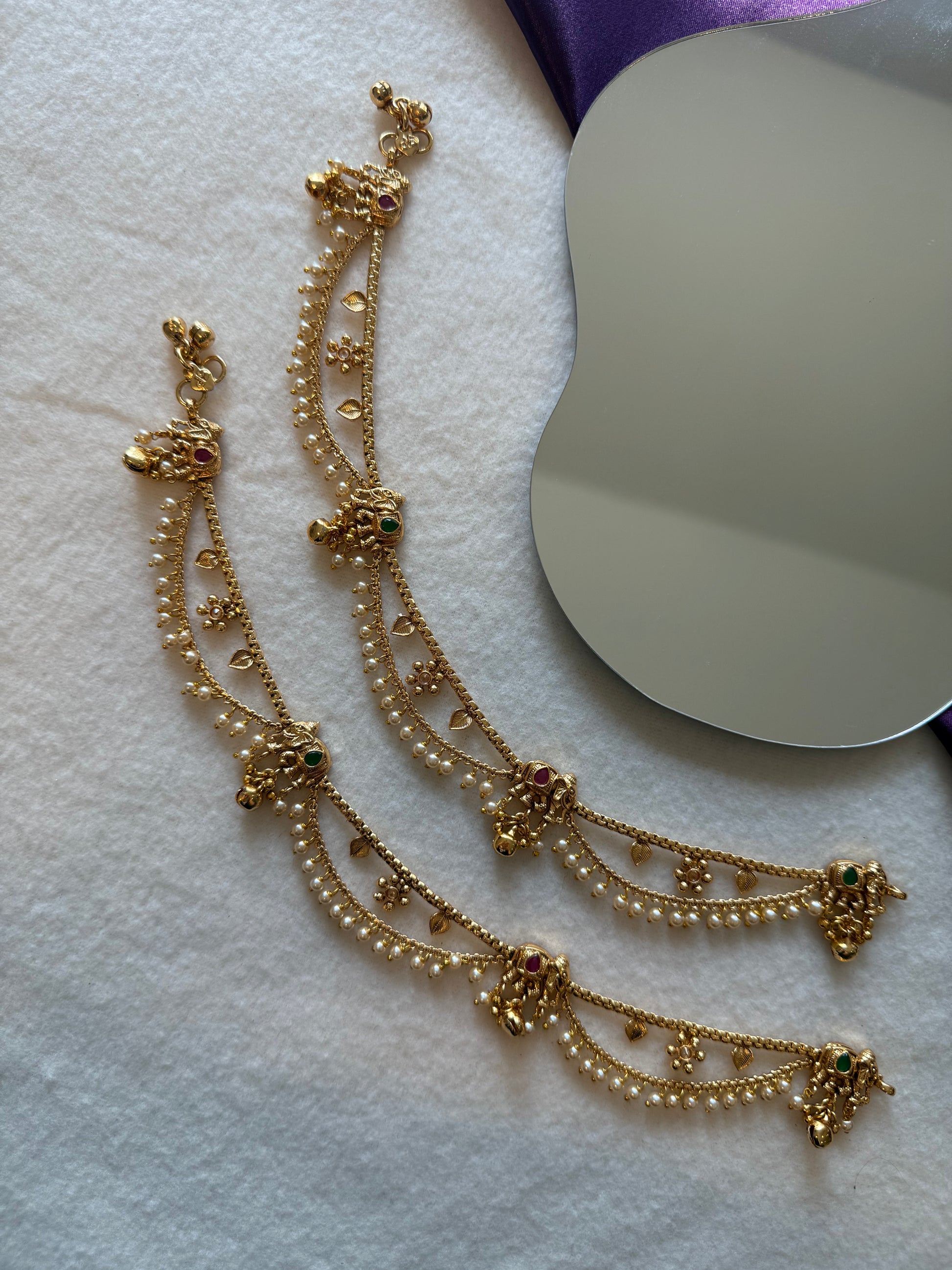 Layered Elephant Anklets