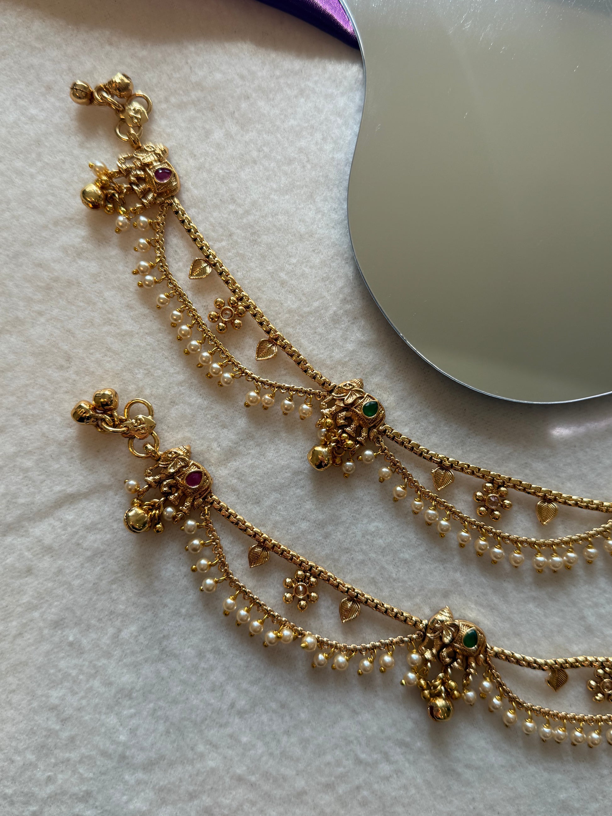 Layered Elephant Anklets