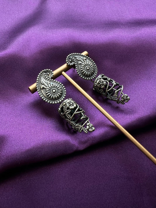 Oxidized Long Earrings - Kolor Rhythms