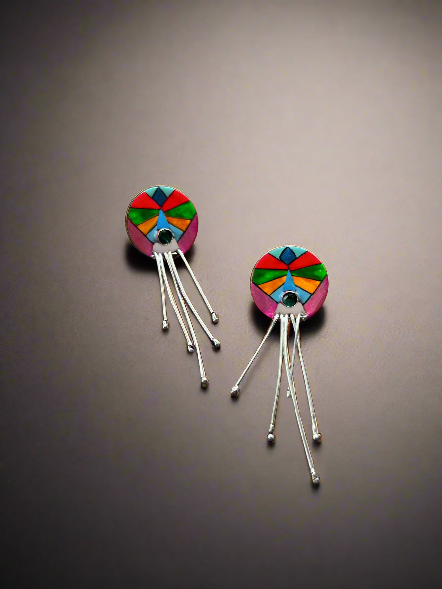 Colourful Geometric Earrings - Kolor Rhythms