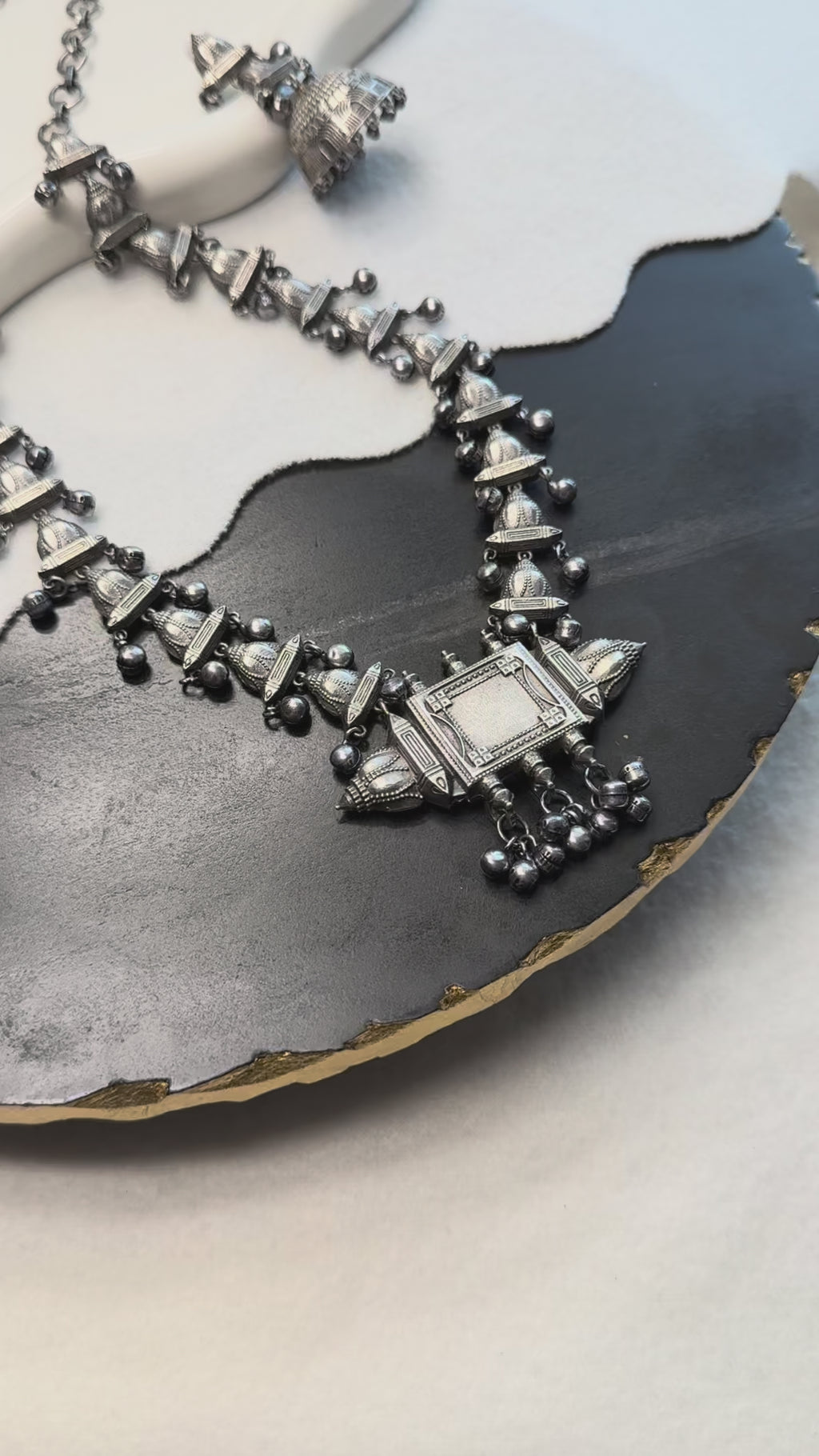 Long Oxidized Necklace