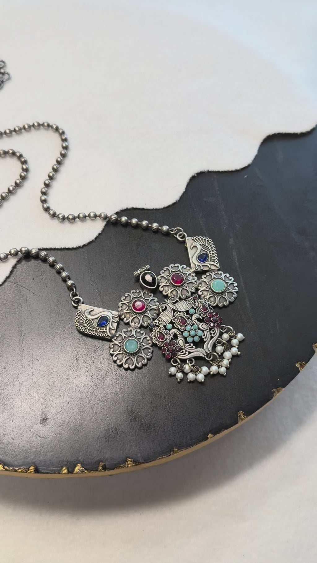 Antique Multi Gem Stone Necklace