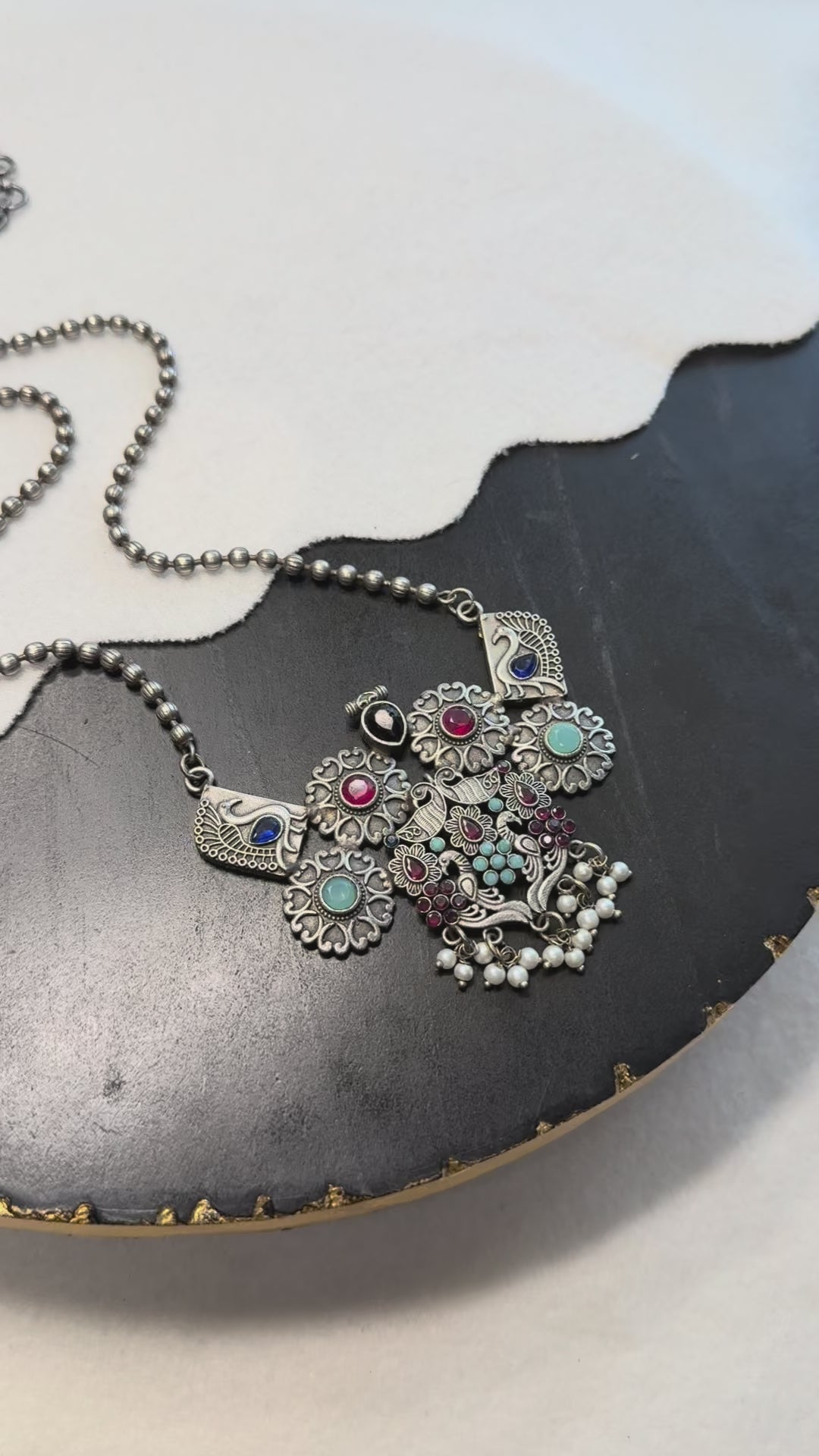 Antique Multi Gem Stone Necklace