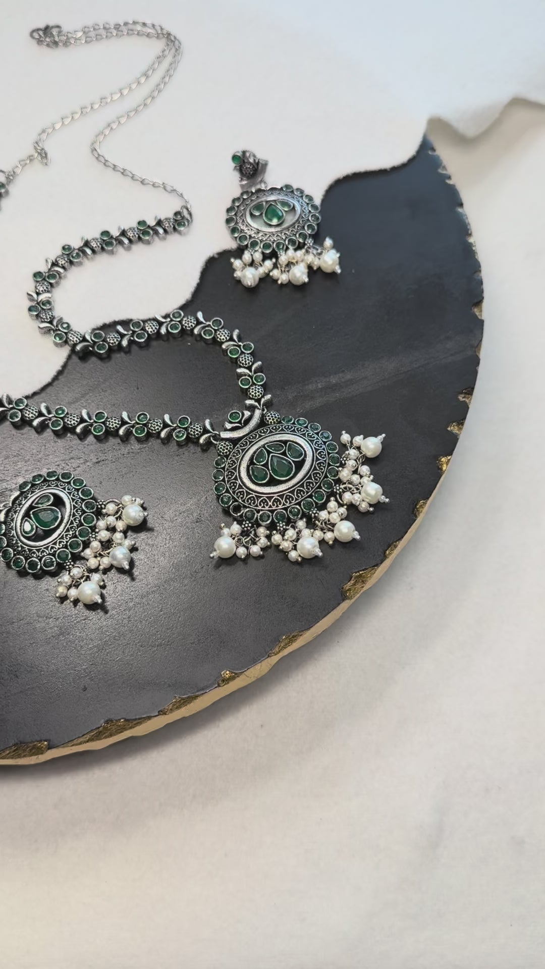 Green Oxidized Necklace