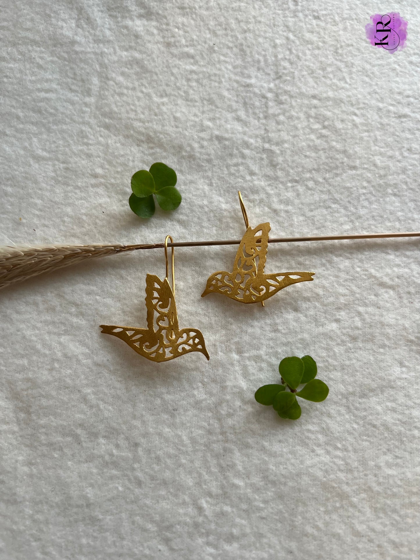 Bird Gold Earrings - Kolor Rhythms